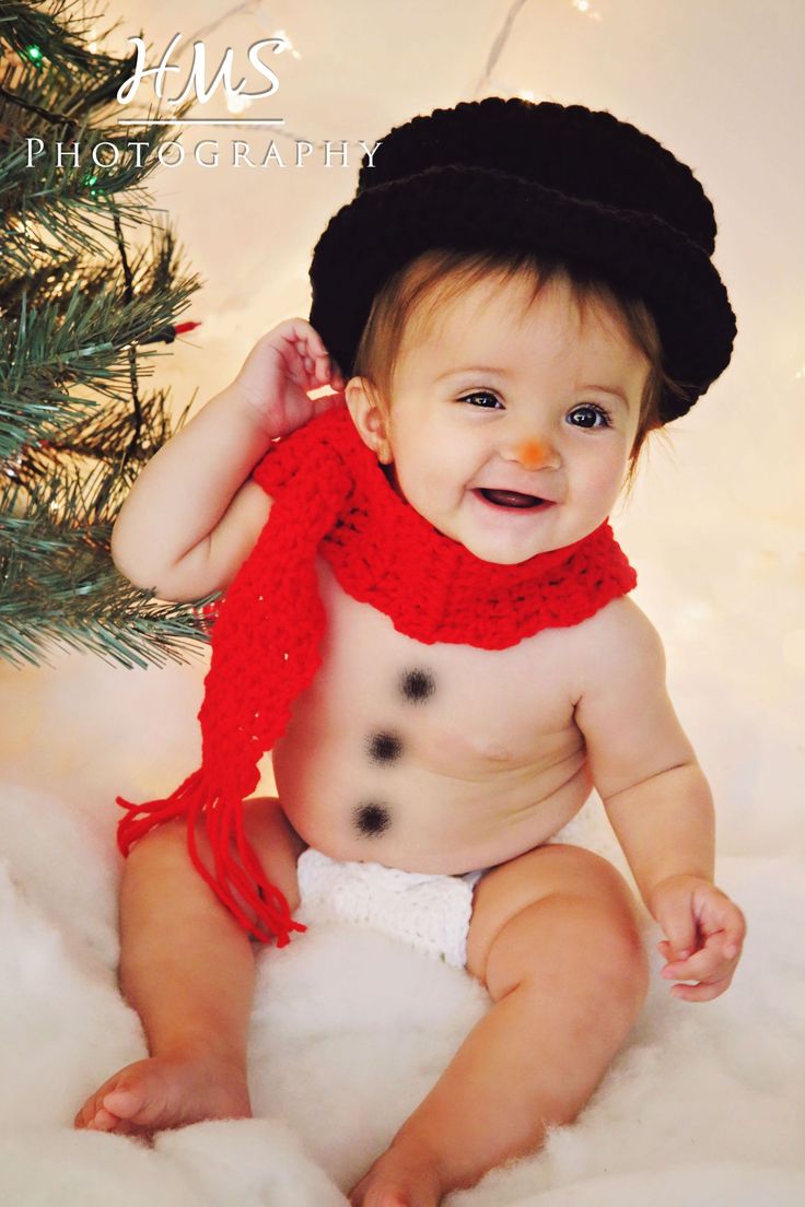 Baby Christmas Card Snowman