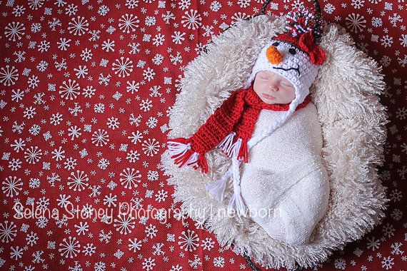 Baby Christmas Crochet Snowman Hat Baby Christmas Crochet Snowman Hat