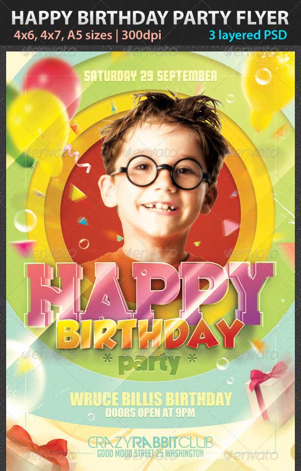 Birthday Party Flyer Templates