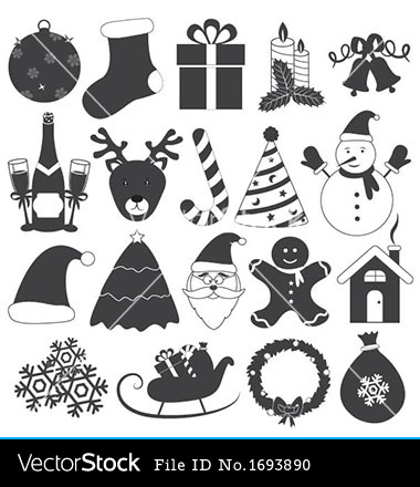 Black and White Christmas Vector