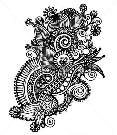 Black and White Flower Line Drawings