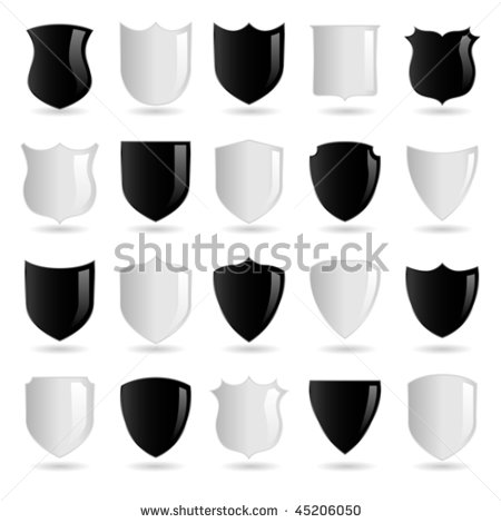 Black and White Police Badge Shapes