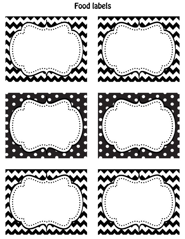 Black and White Printable Labels Free