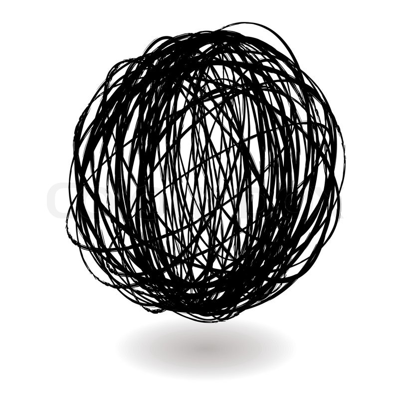 Black and White Scribble Ball