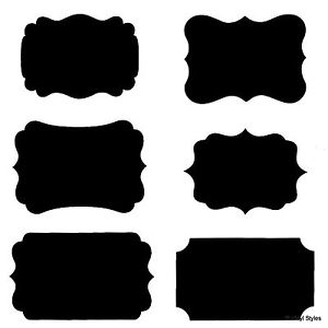 Black Fancy Rectangle Label Templates