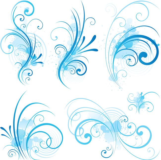 16 Photos of Royal Blue Floral Swirls Vector