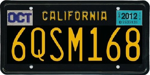 California License Plate Font