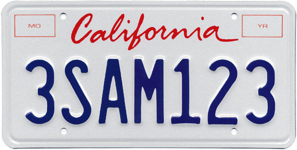 California License Plate Font