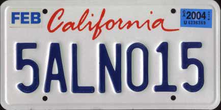 California License Plate