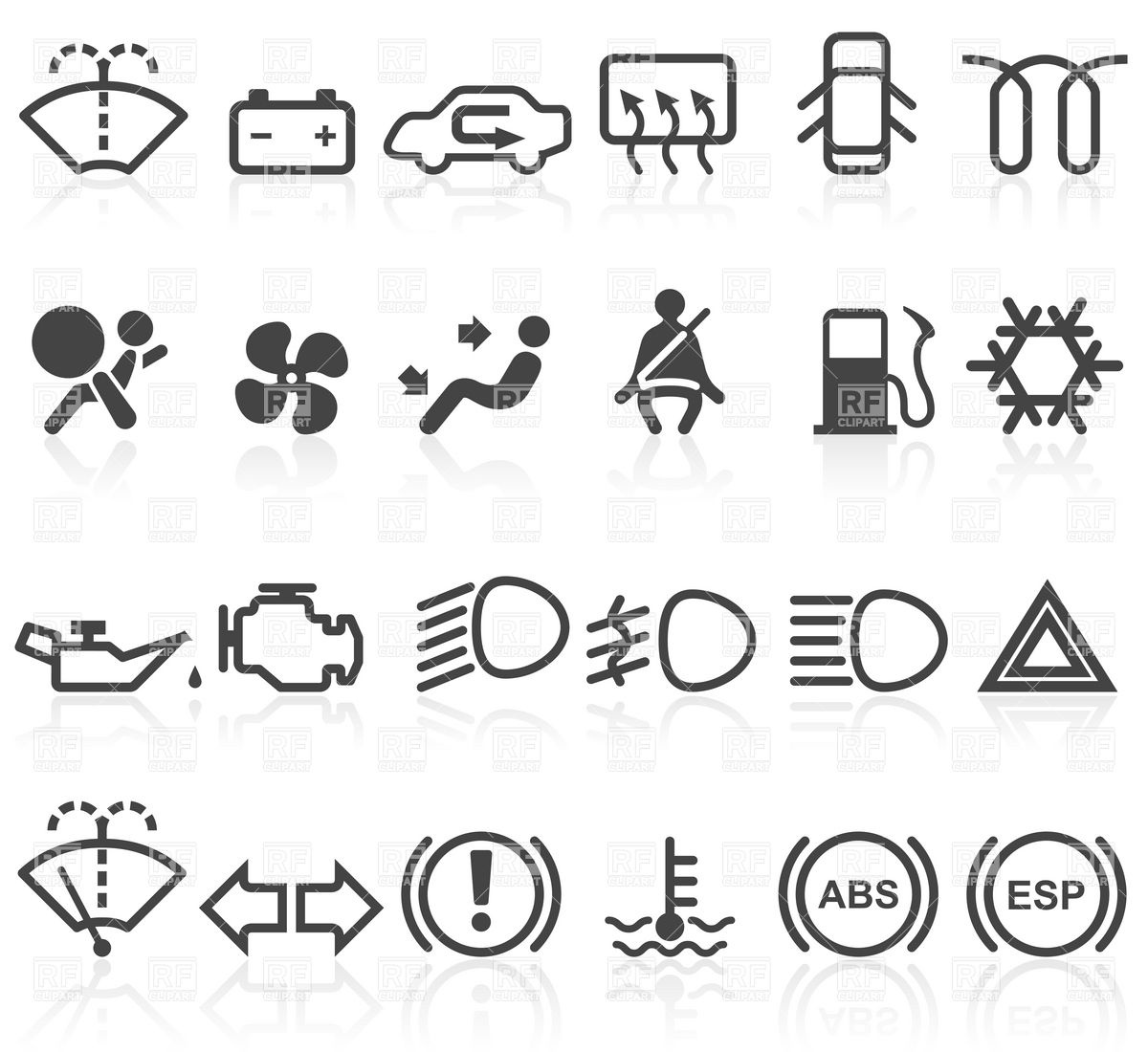 15 Automotive Dashboard Icons Clip Art Images