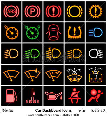 Car Dashboard Symbols Icons