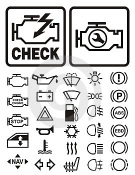 Car Dashboard Warning Lights Symbols