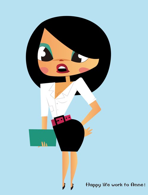 Cartoon Business Girl Vector