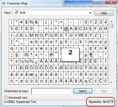 Character Map Symbols