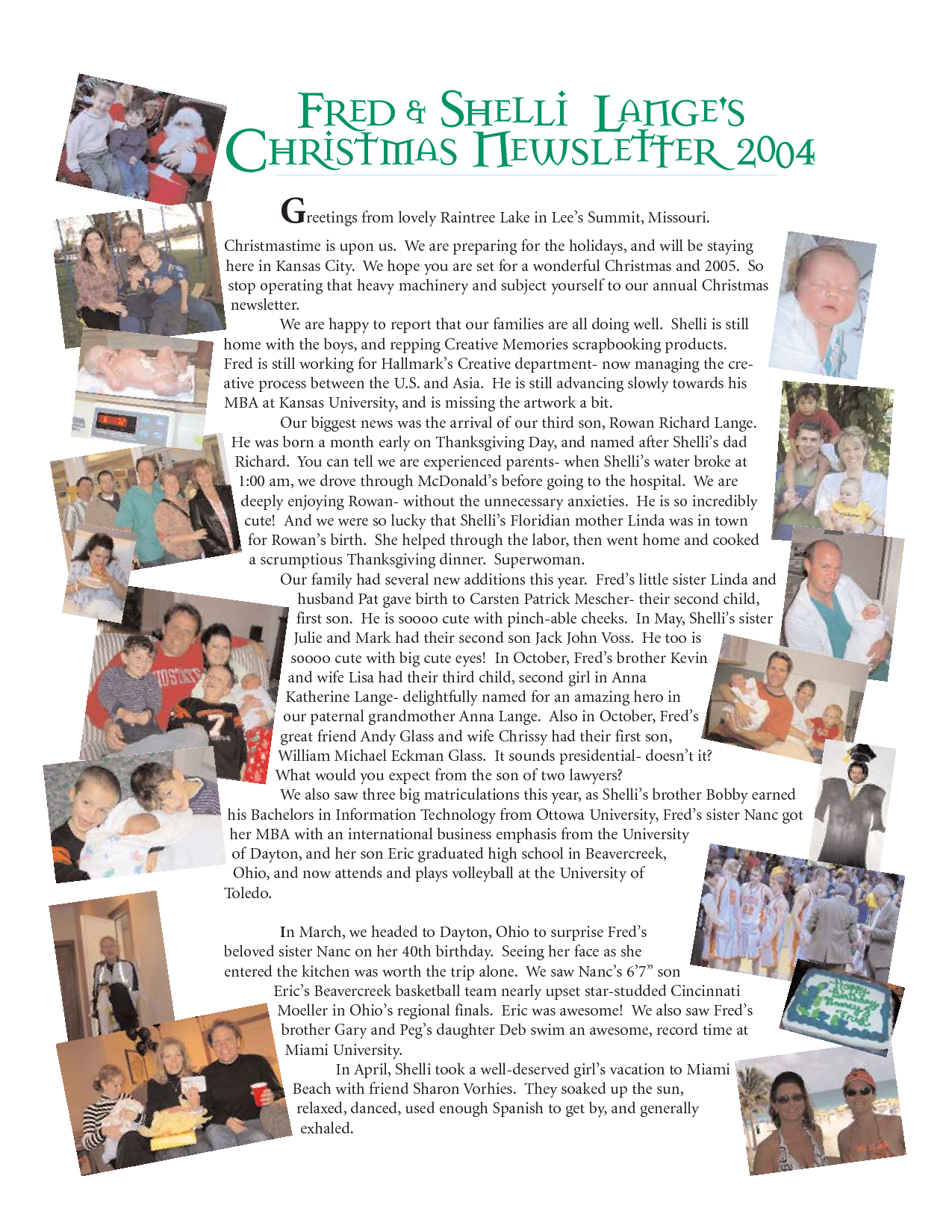 Christmas Family Newsletter Template