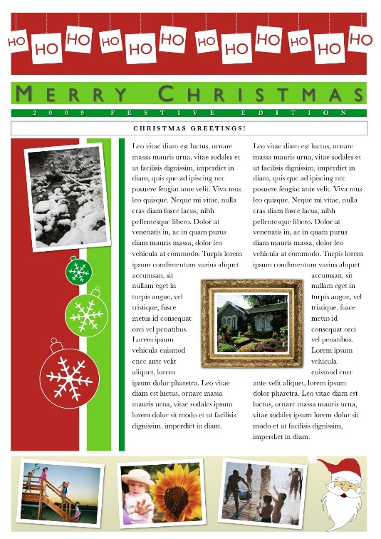Christmas Family Newsletter Template