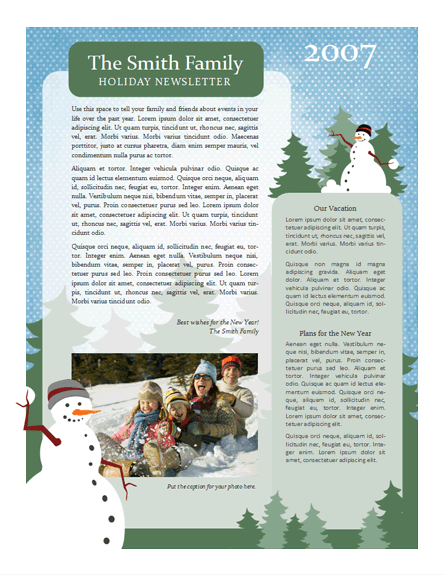 Christmas Family Newsletter Template