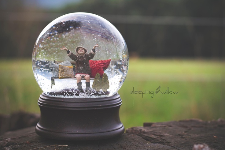 Christmas Snow Globe Card Template