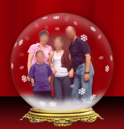 Christmas Snow Globe Card Template