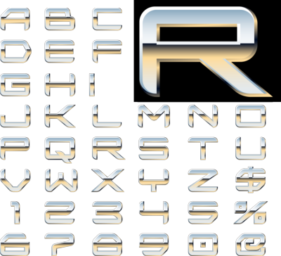Chrome Letters and Numbers
