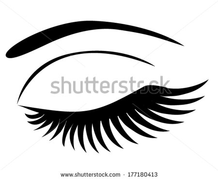 Closed Eyes with Eye Lashes Clip Art