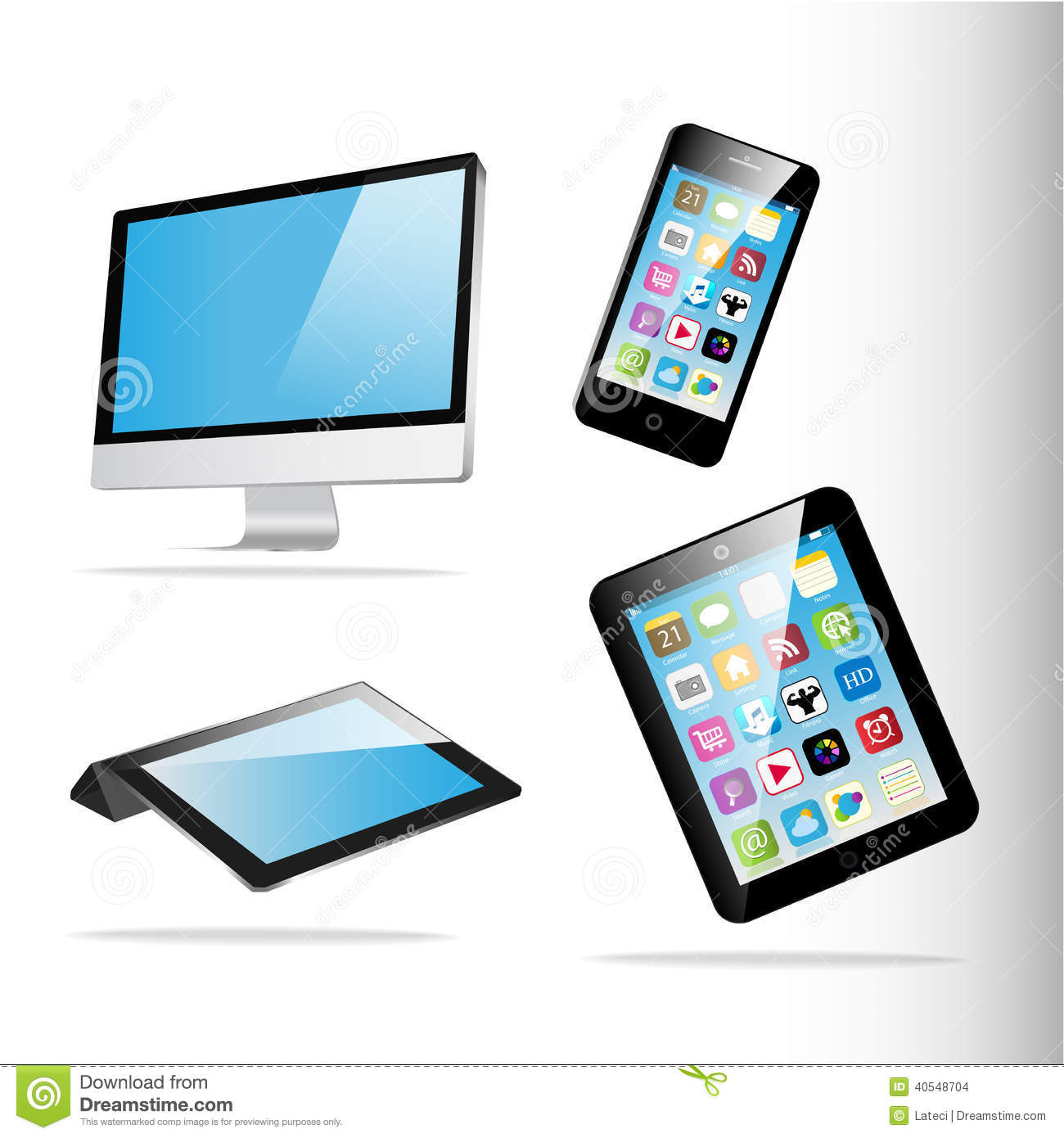 Computer Tablet Phone Vector