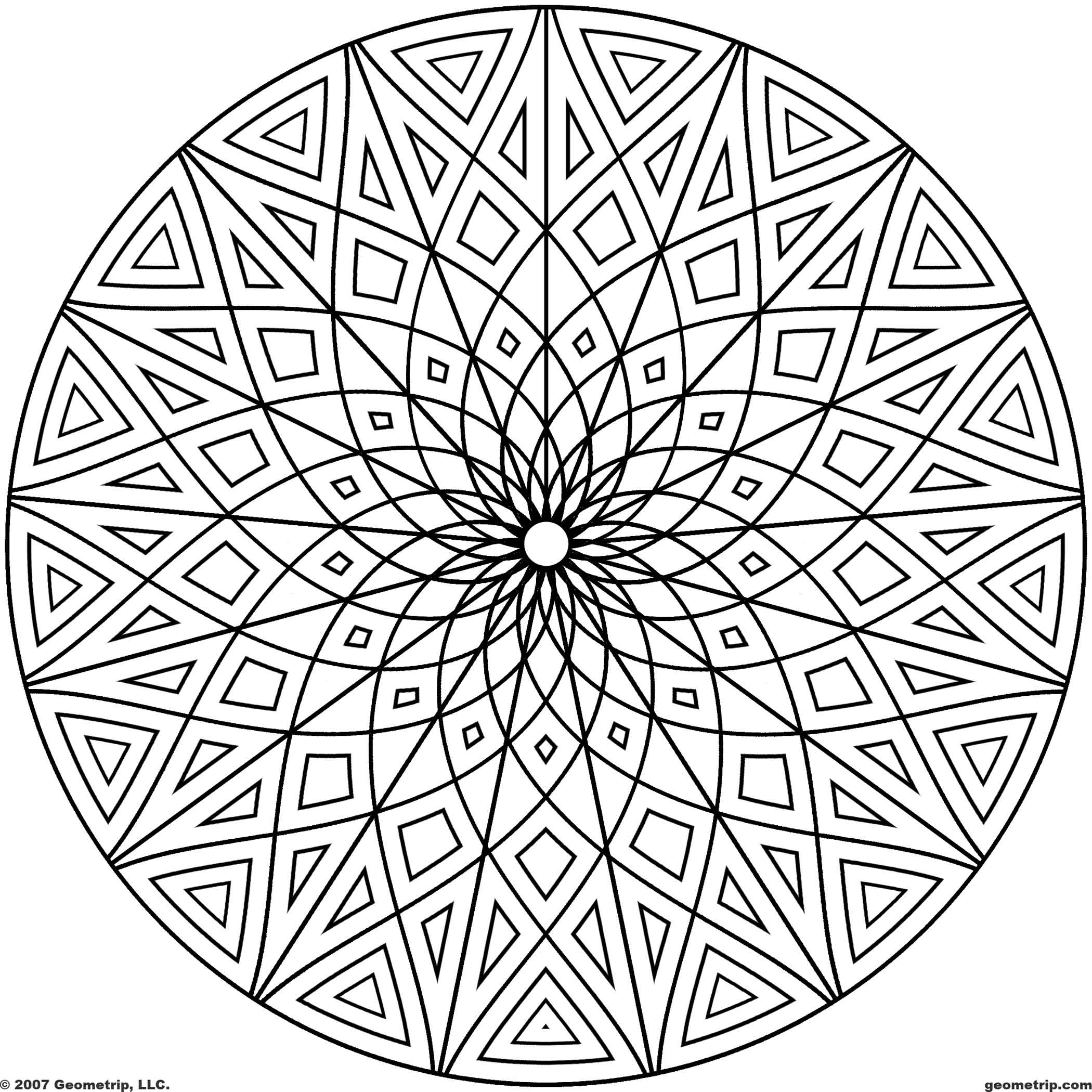 Cool Geometric Designs Coloring Page