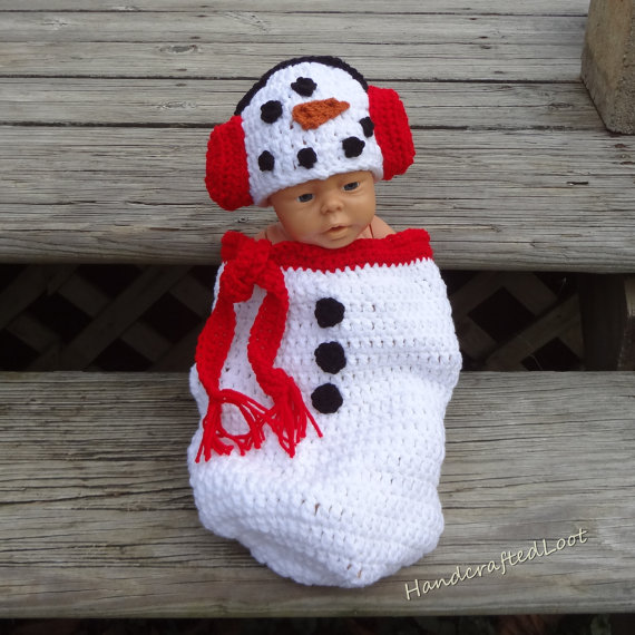 Crochet Baby Cocoon Snowman