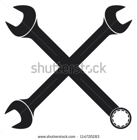 Crossed Wrenches Silhouette