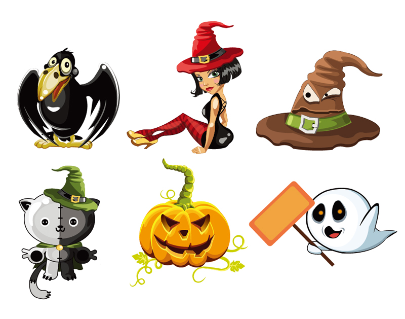 Cute Halloween Character Vectors Cute Halloween Character Vectors