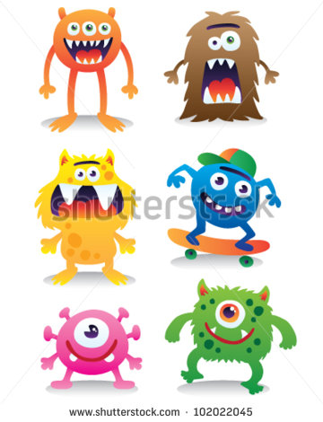 Cute Little Monsters Vector