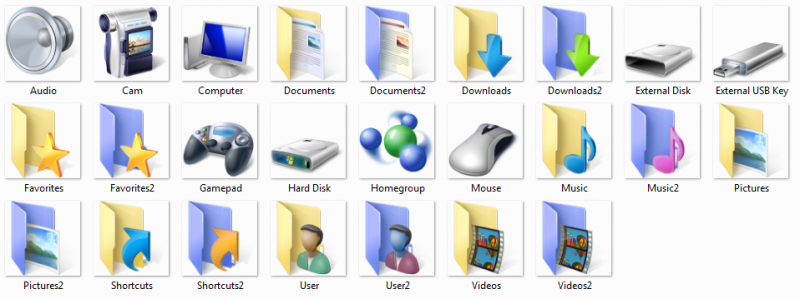 Default Windows 7 Folder Icons