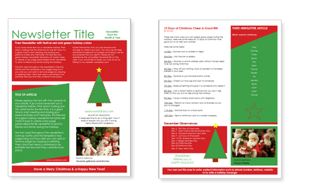 Download Free Microsoft Christmas Newsletter Template