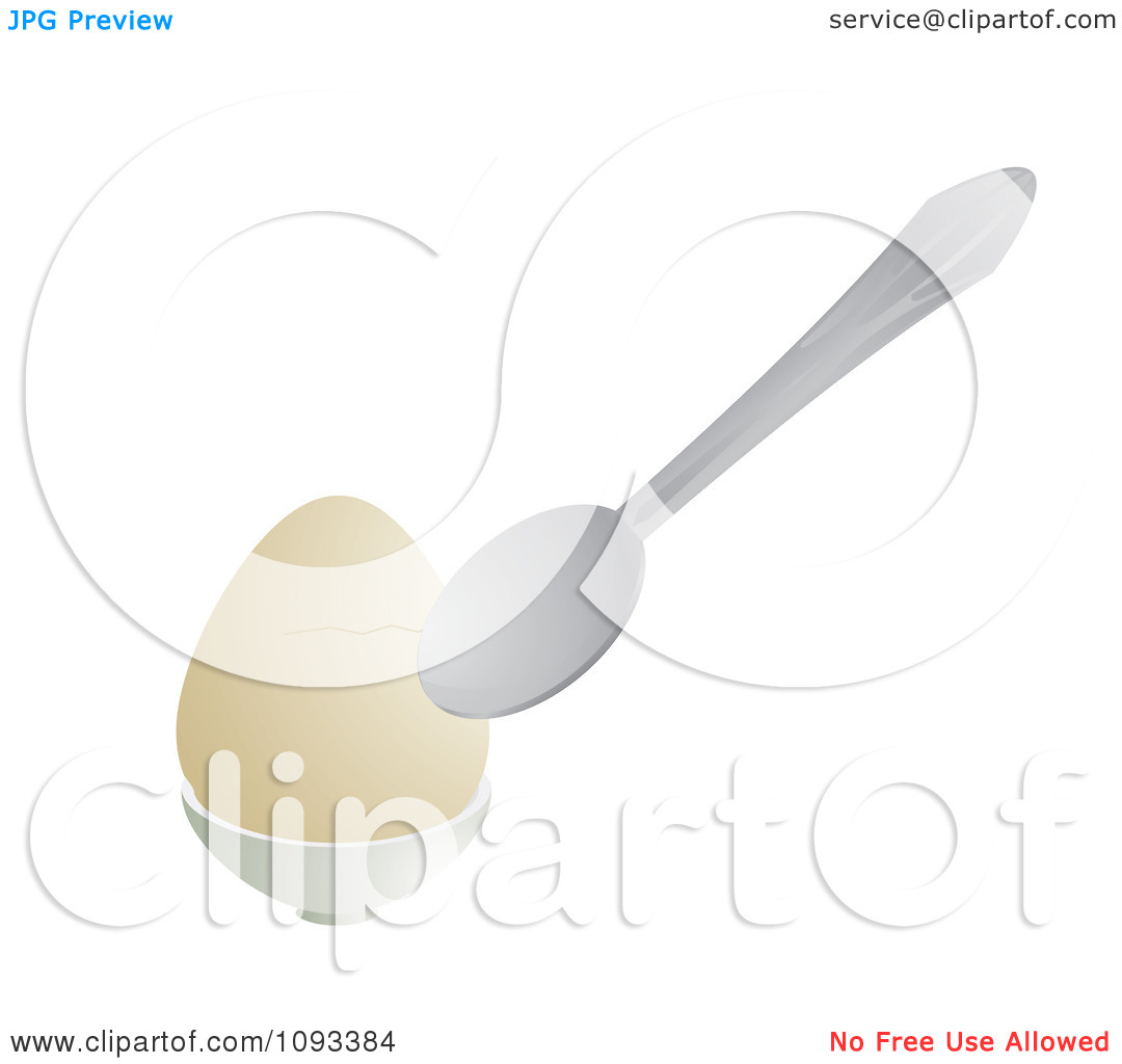 Egg and Spoon Clip Art