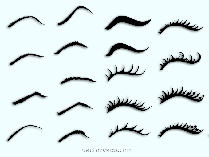 Eyelash Cartoon Eyes Vector