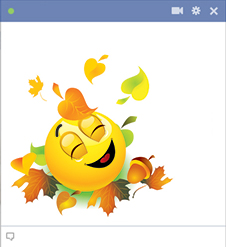 Fall Leaf Smiley Emoticon Fall Leaf Smiley Emoticon