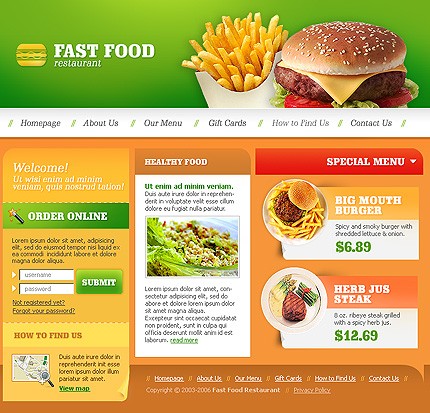 8 Food Website Templates Images