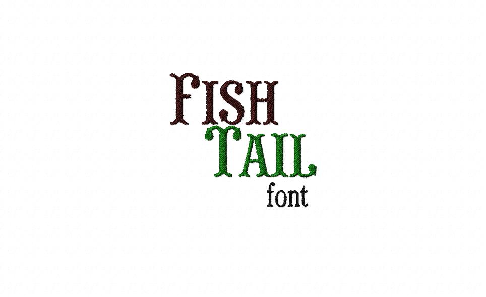 Fish Tail Machine Embroidery Font Fish Tail Machine Embroidery Font