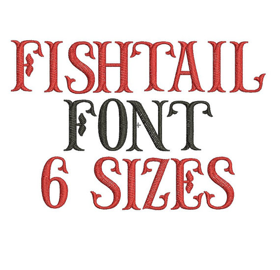 Fishtail Monogram Font Machine Embroidery