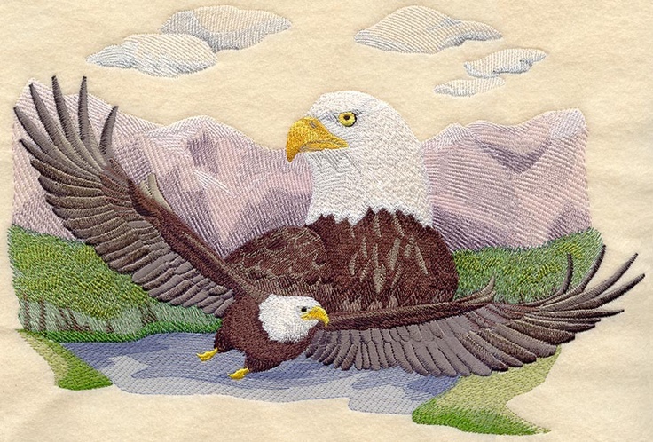 Flying Eagle Embroidery Design Flying Eagle Embroidery Design