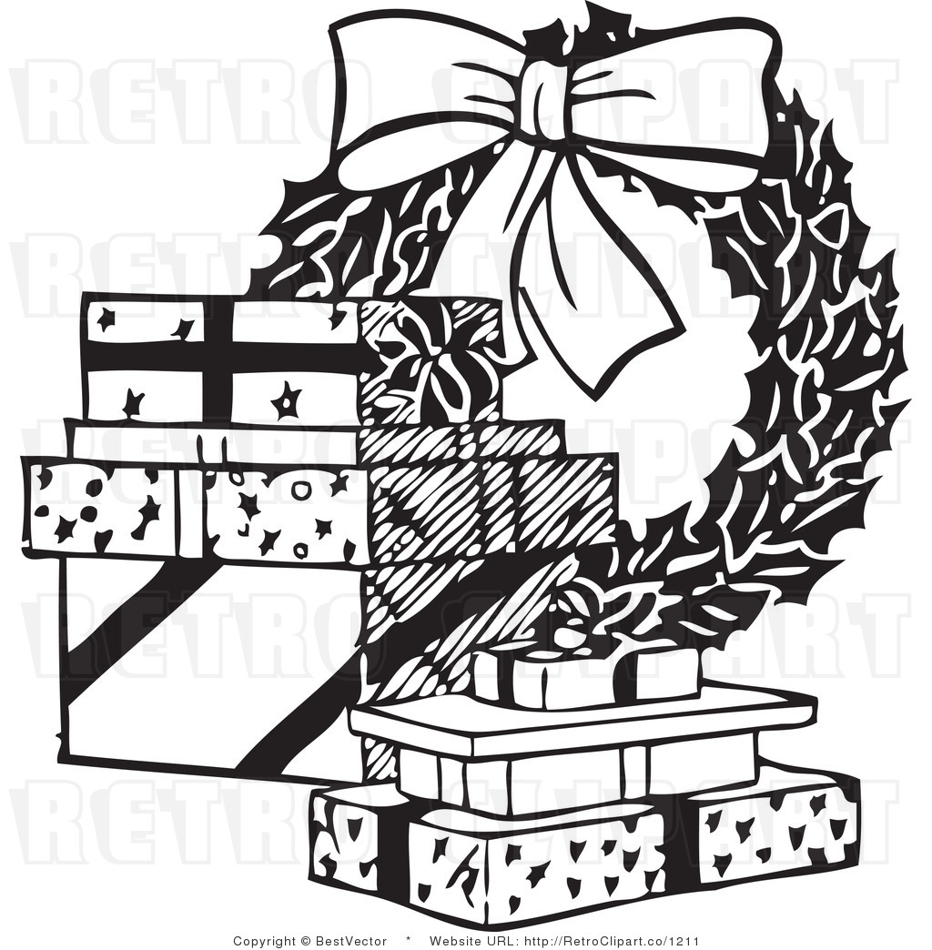 18 Vector Art Black And White Christmas Images