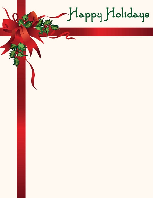 Free Christmas Holiday Stationery Templates