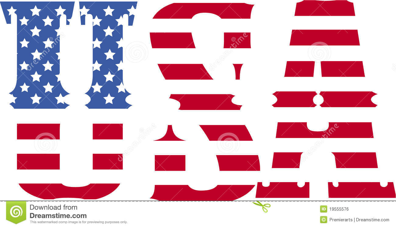 Free Letters of American Flag Font