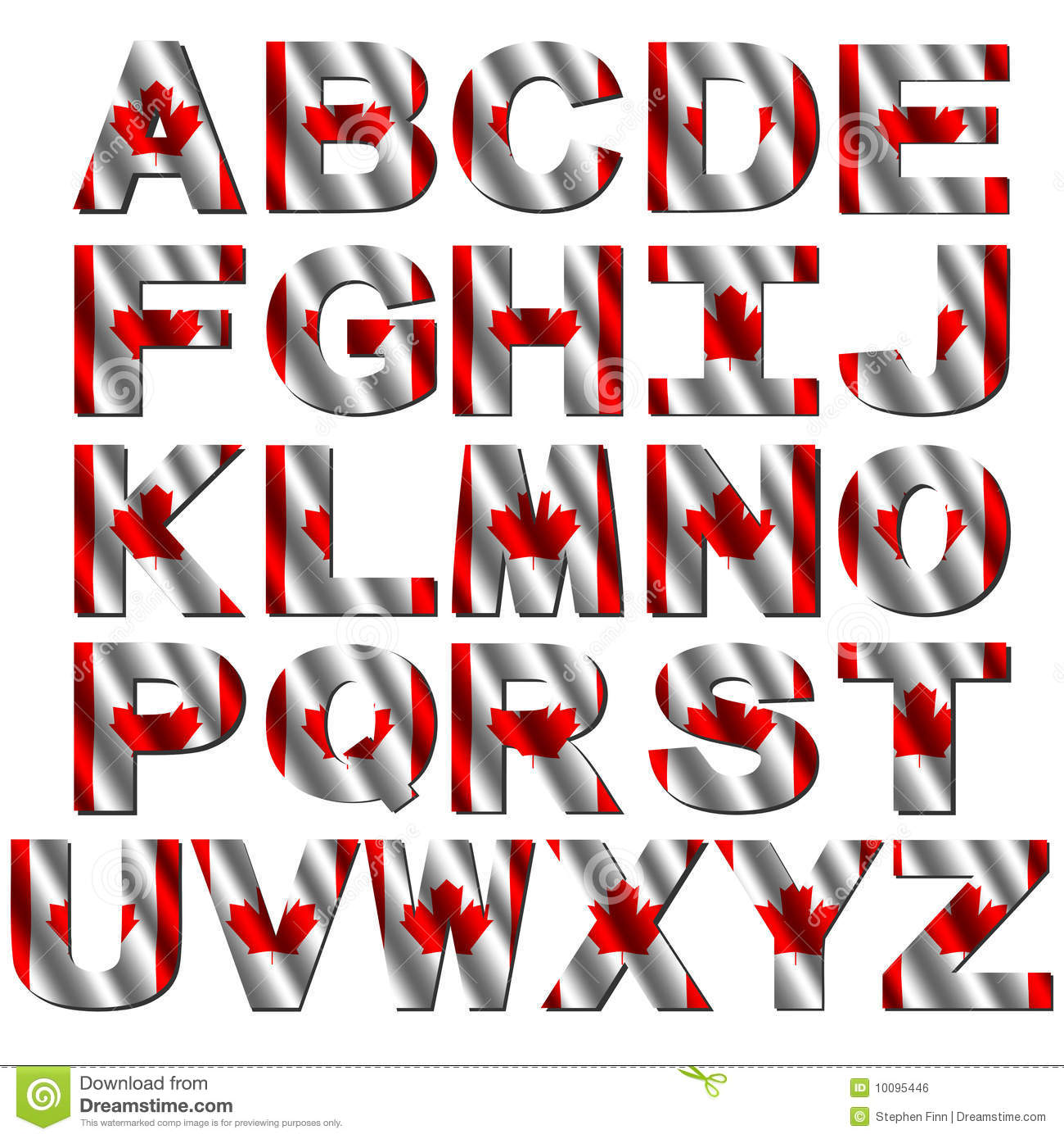 Free Letters of American Flag Font