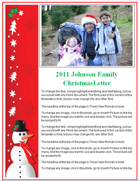 Free Newsletter Christmas Letter Template