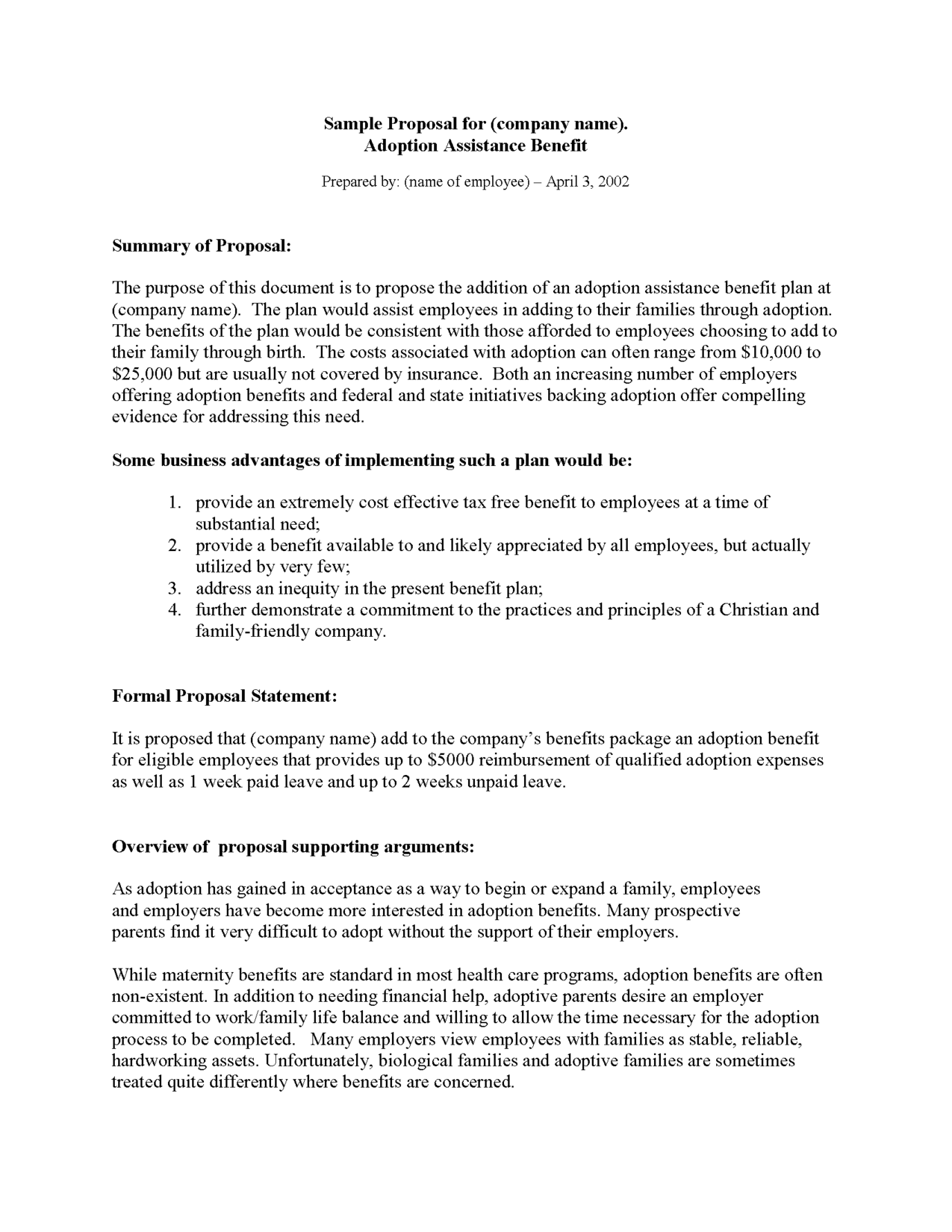 Free Sample Business Plan Proposal Free Sample Business Plan Proposal