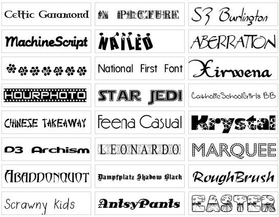 Free Unique Fonts