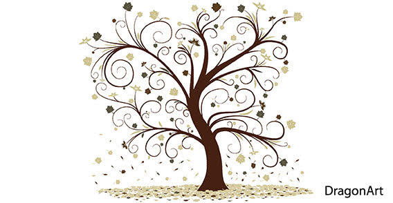 Free Vector Curly Tree Design