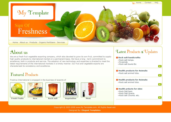 Free Website Templates Food