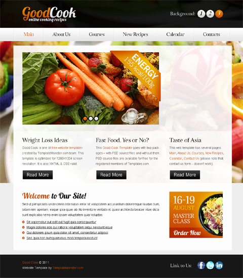 Free Website Templates Food